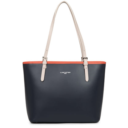 sac cabas épaule - smooth #couleur_bleu-fonc-galet-ros-pastque
