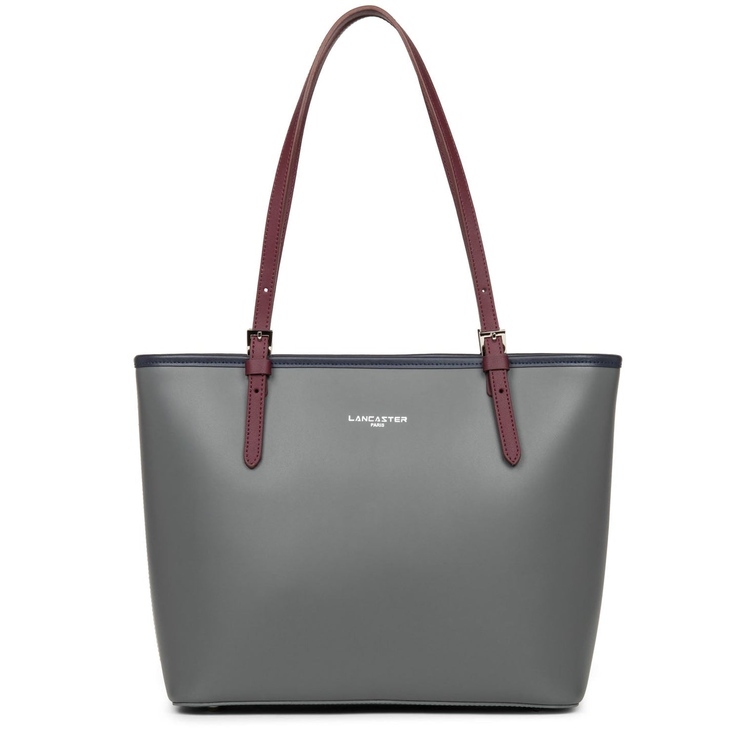 sac cabas épaule - smooth #couleur_gris-bleu-fonce-bordeaux