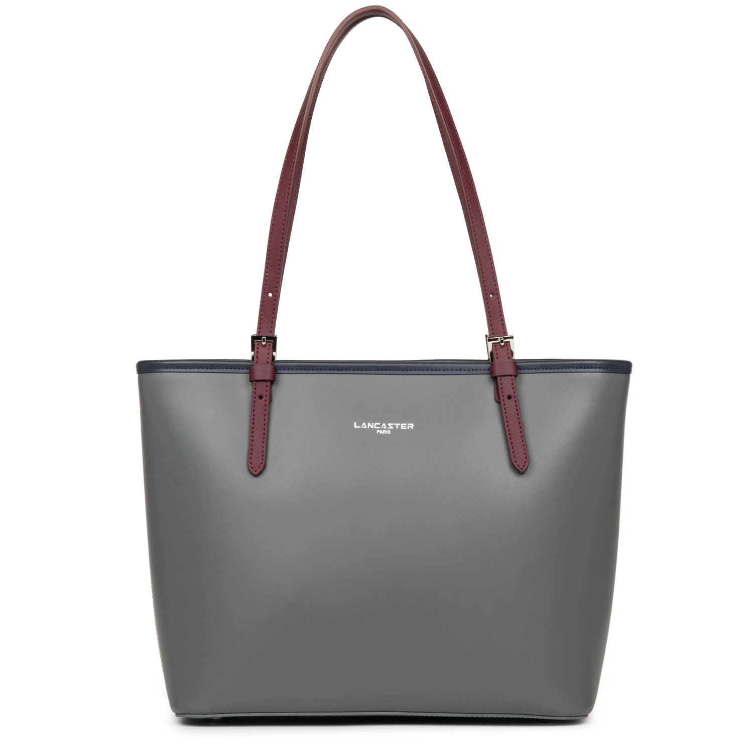sac cabas épaule - smooth #couleur_gris-bleu-fonce-bordeaux