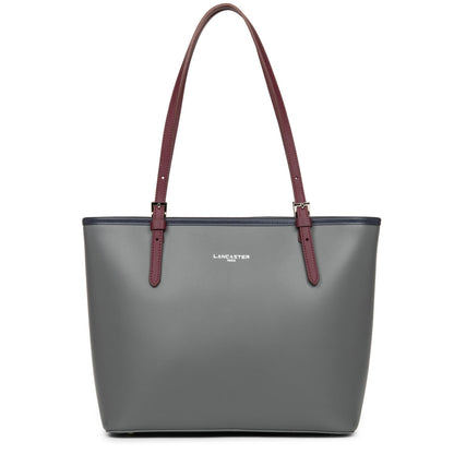 sac cabas épaule - smooth #couleur_gris-bleu-fonce-bordeaux