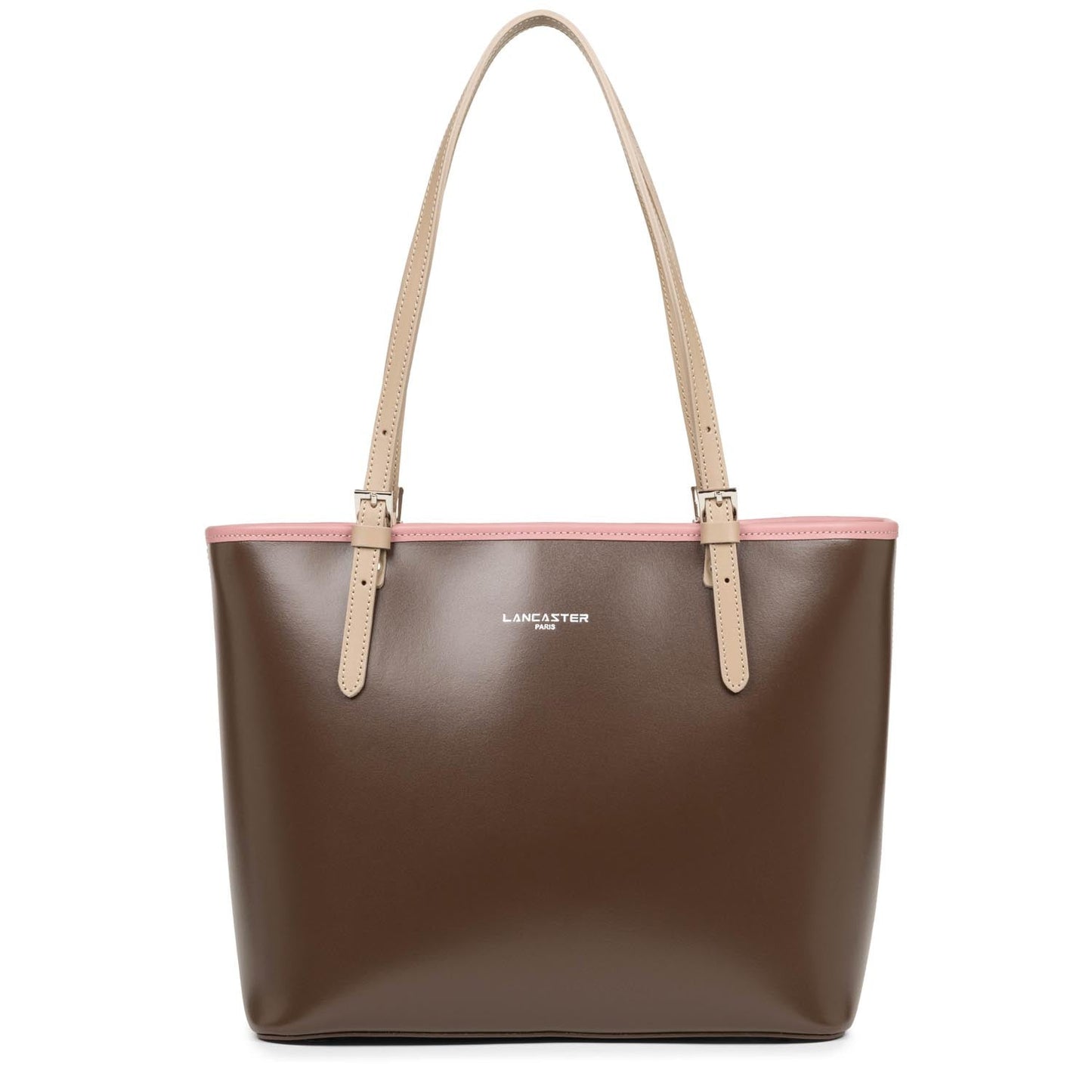 sac cabas épaule - smooth #couleur_marron-rose-antic-nude