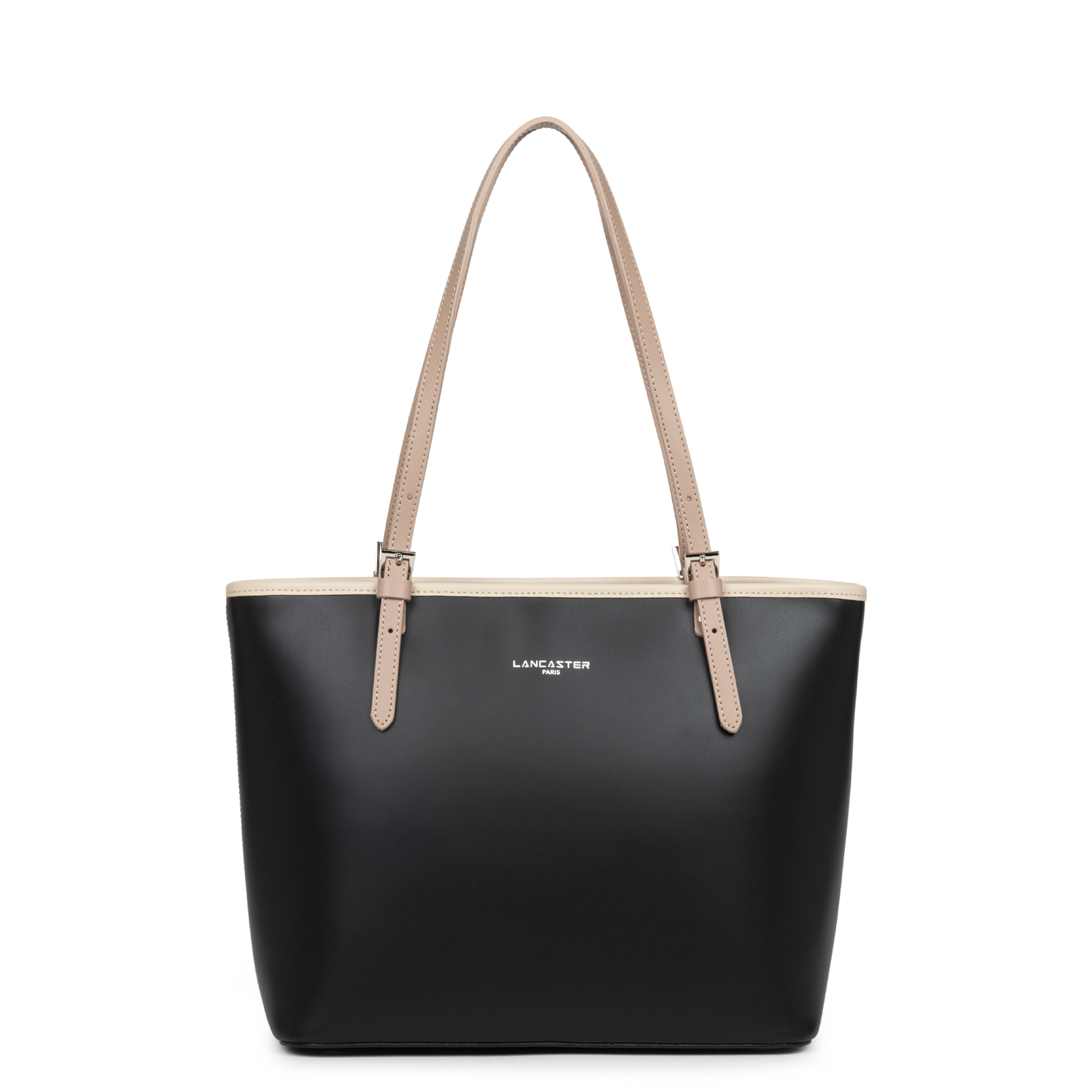 sac cabas épaule - smooth #couleur_noir-nude-clair-nude-fonc