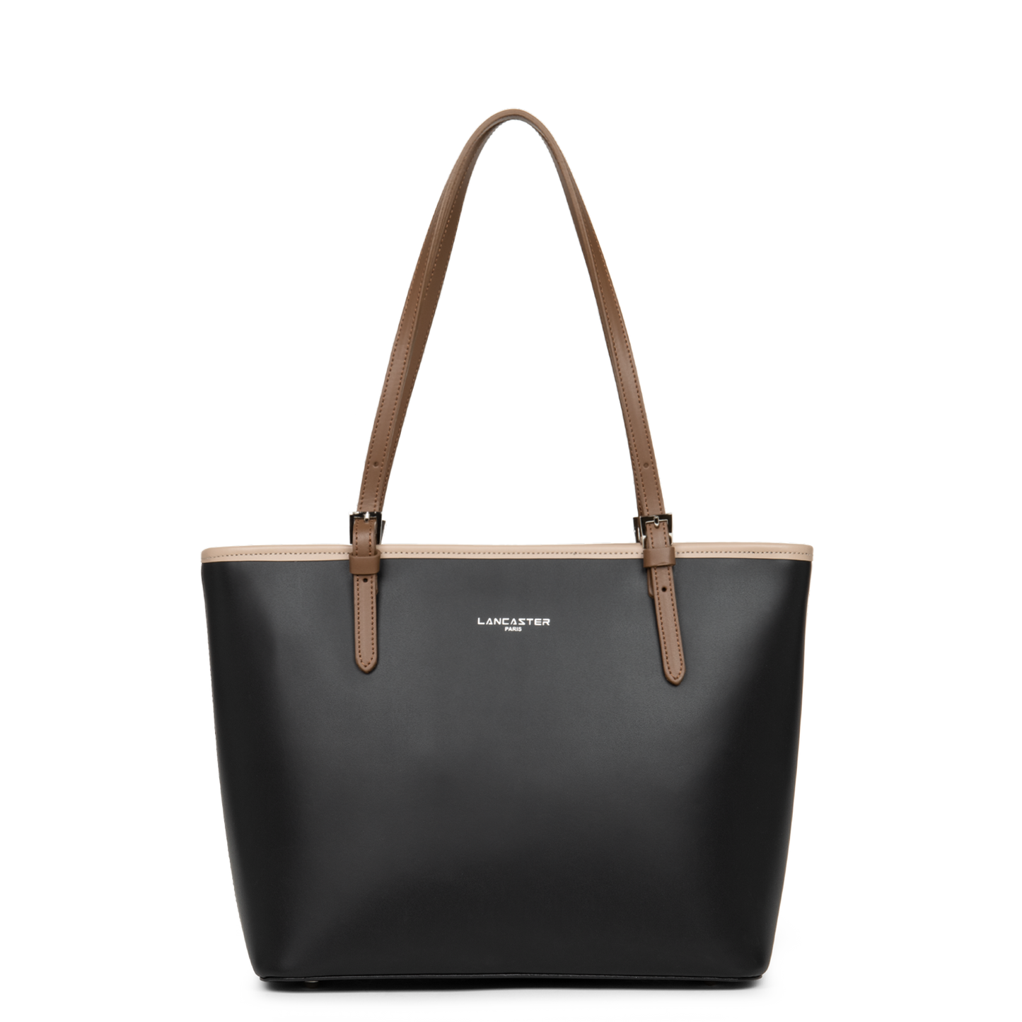 sac cabas épaule - smooth #couleur_noir-nude-vison
