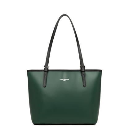 sac cabas épaule - smooth #couleur_vert-fonc-noir