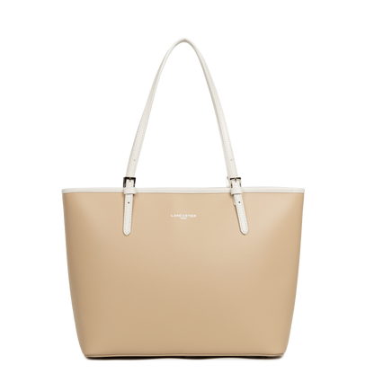 grand sac cabas épaule - smooth #couleur_beige-ecru
