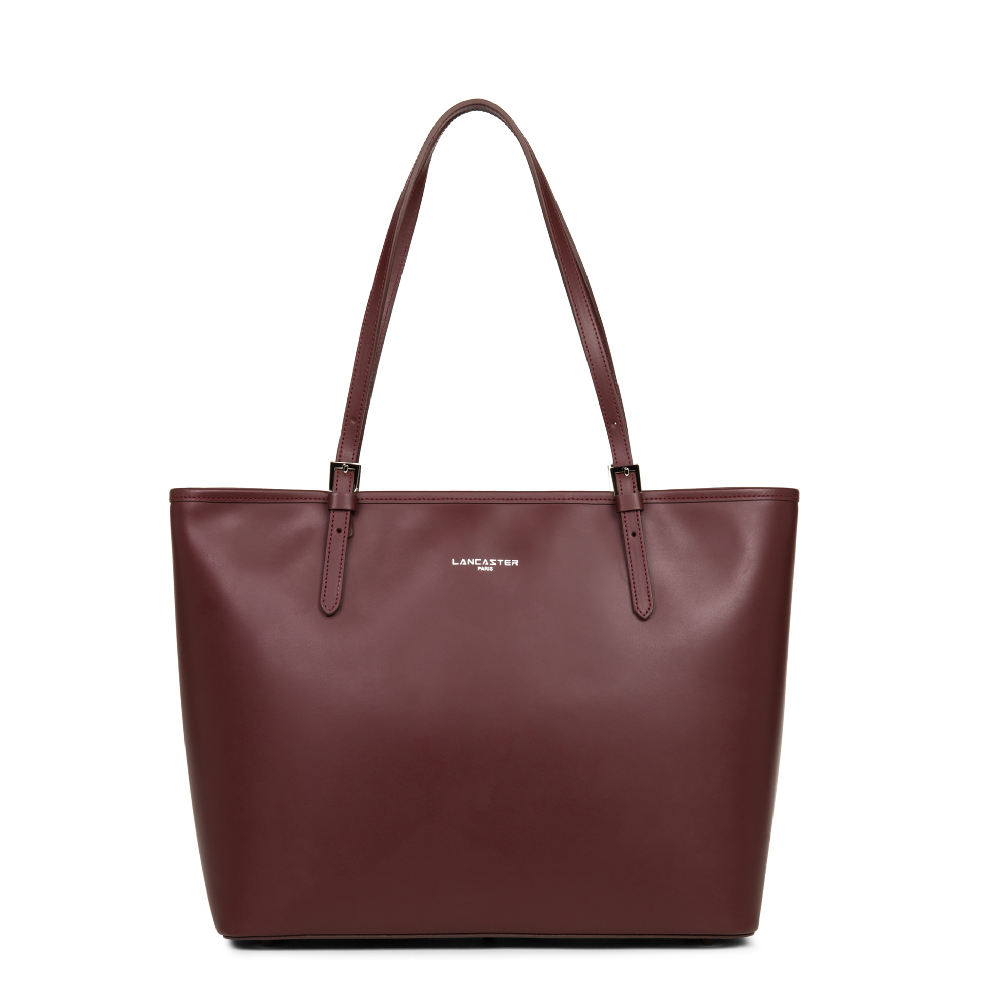 grand sac cabas épaule - smooth #couleur_bordeaux