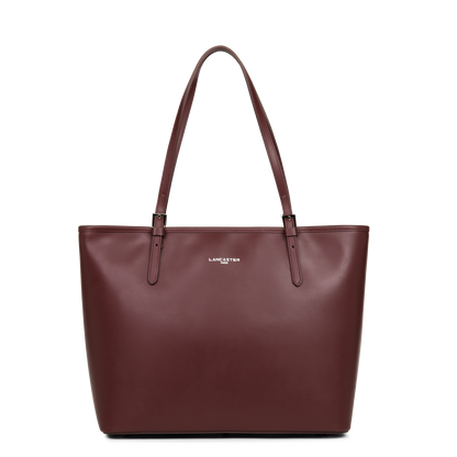 grand sac cabas épaule - smooth #couleur_bordeaux