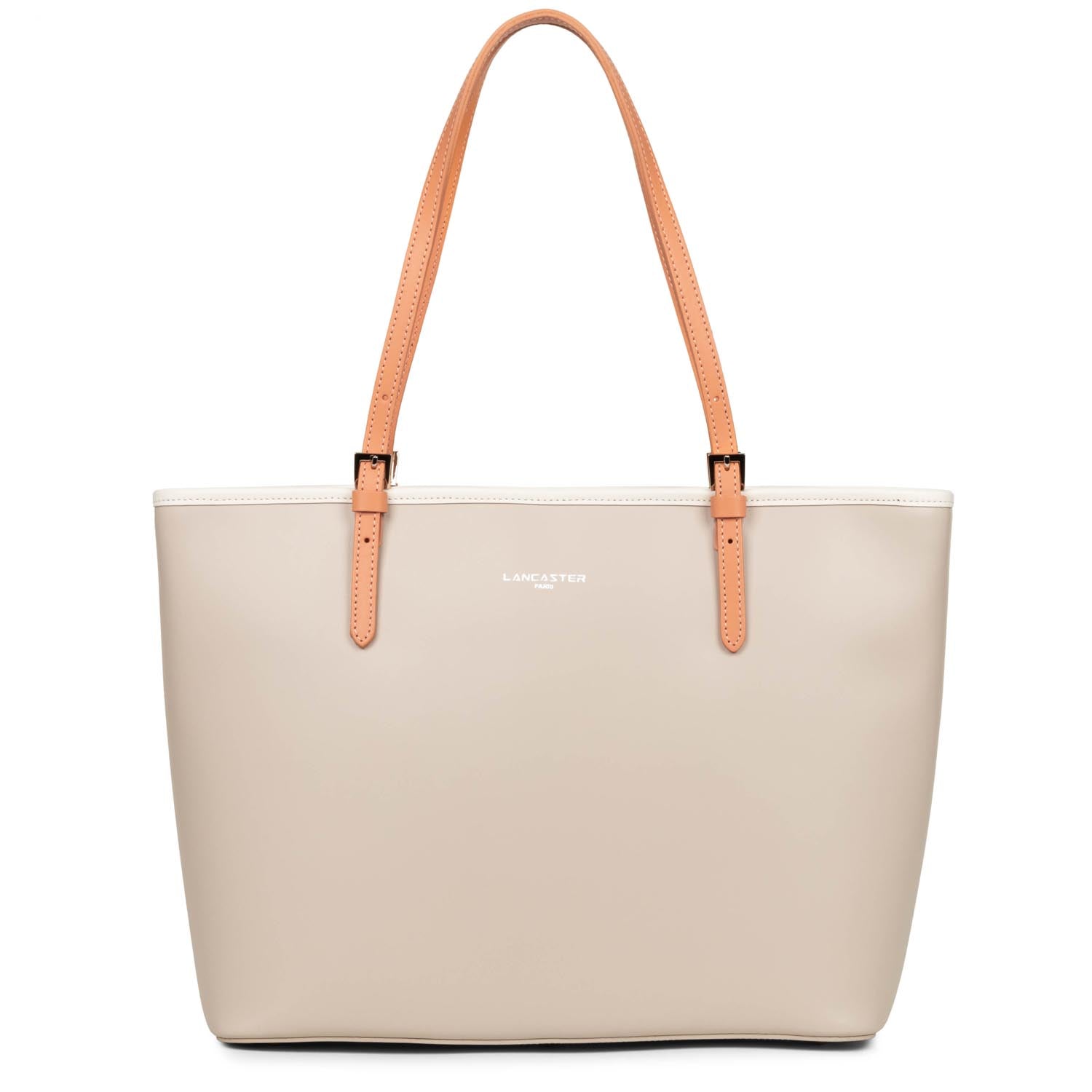 grand sac cabas épaule - smooth #couleur_galet-ros-ecru-passion