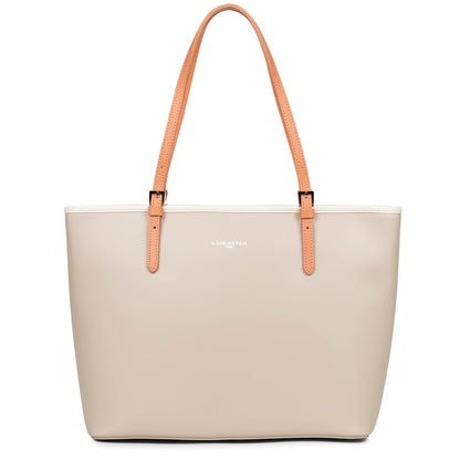 grand sac cabas épaule - smooth #couleur_galet-ros-ecru-passion