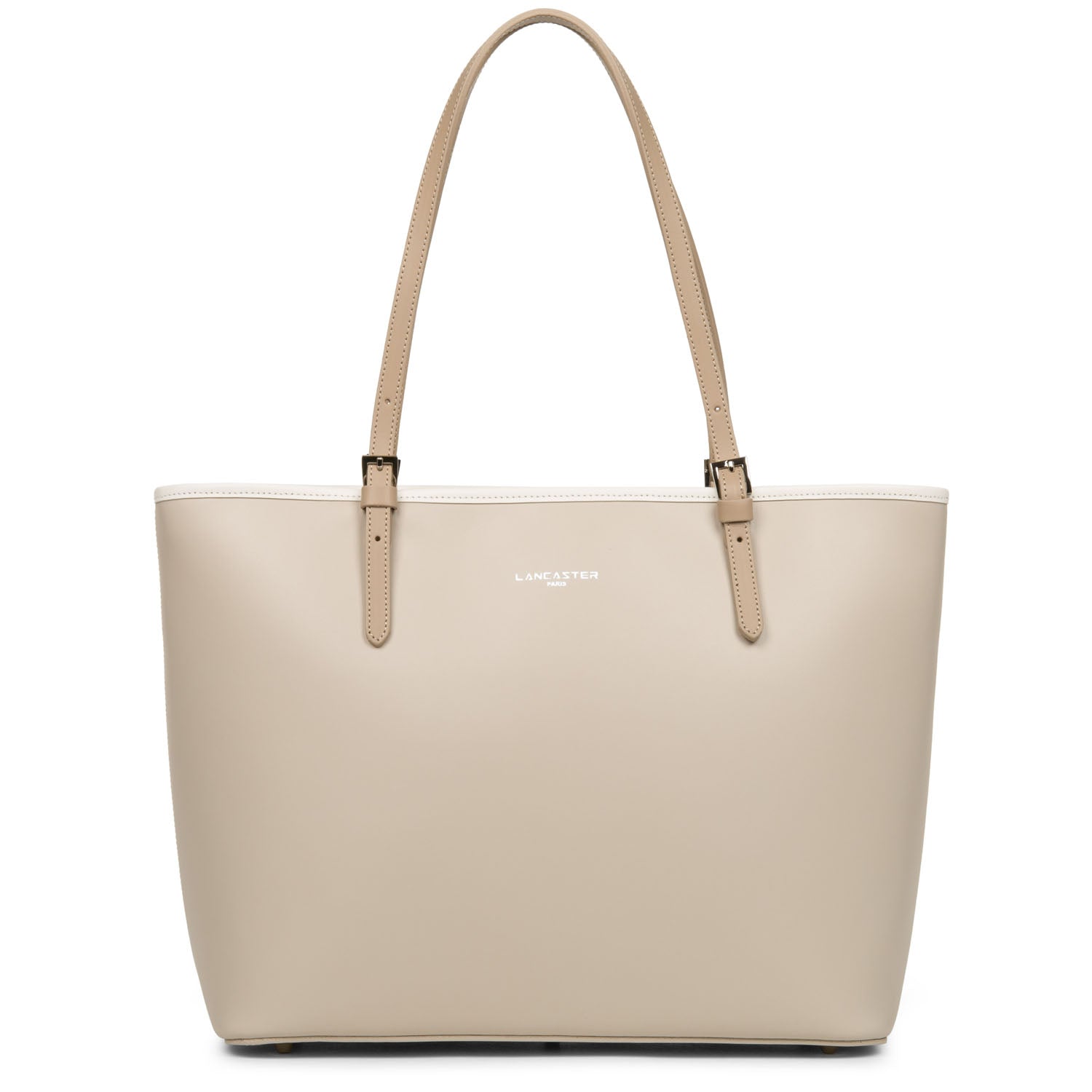 grand sac cabas épaule - smooth #couleur_galet-ros-cru-nude