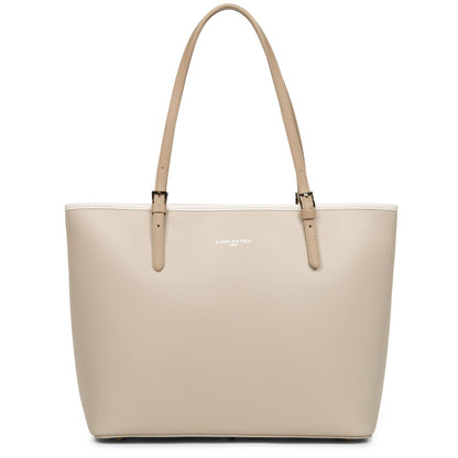 grand sac cabas épaule - smooth #couleur_galet-ros-cru-nude