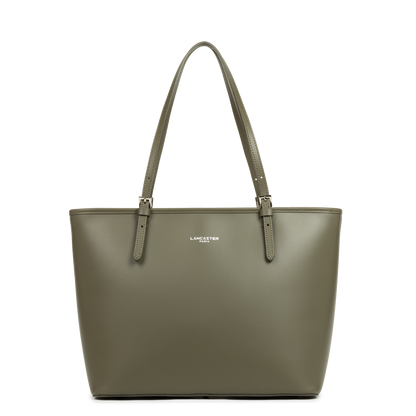 grand sac cabas épaule - smooth #couleur_kaki-fum
