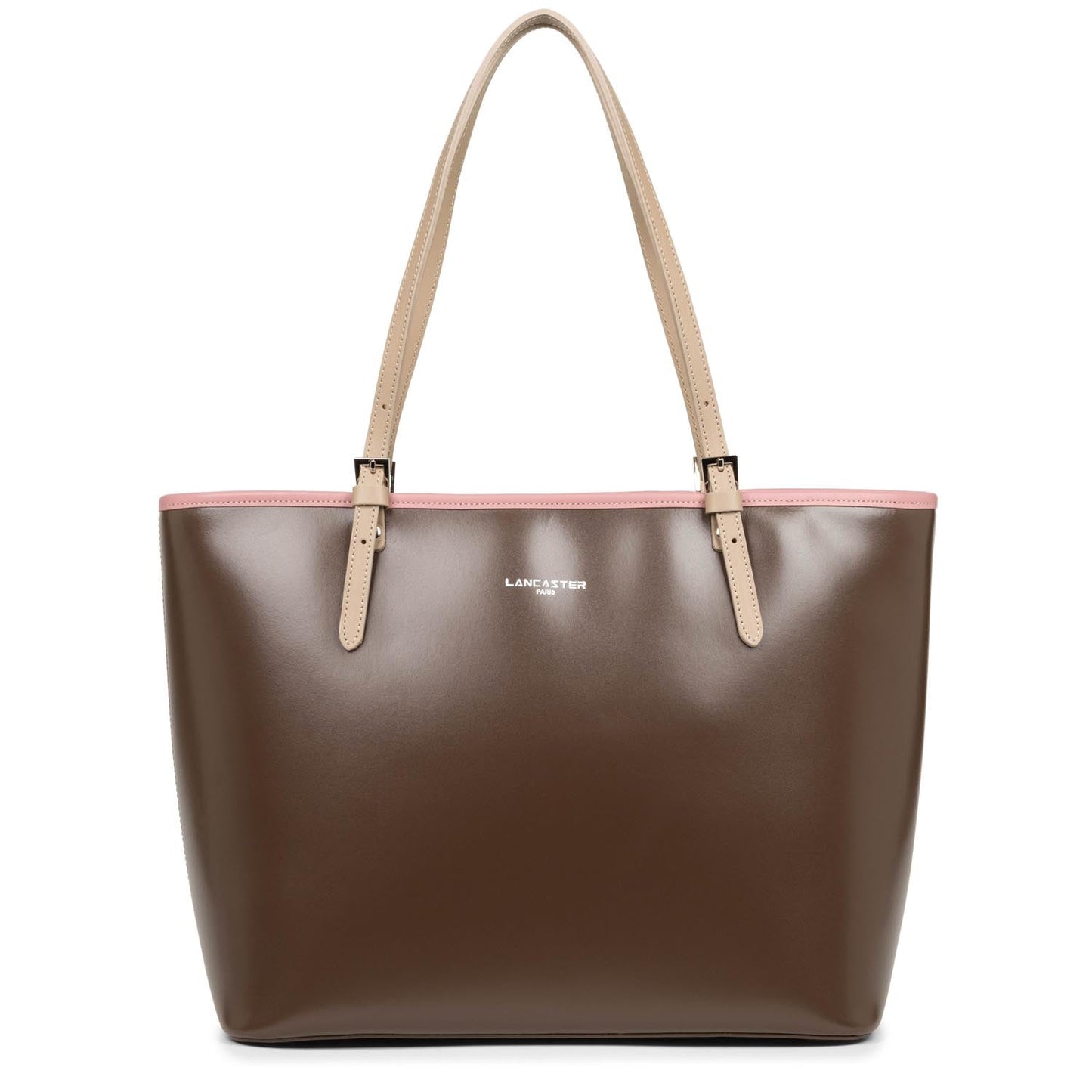 grand sac cabas épaule - smooth #couleur_marron-rose-antic-nude