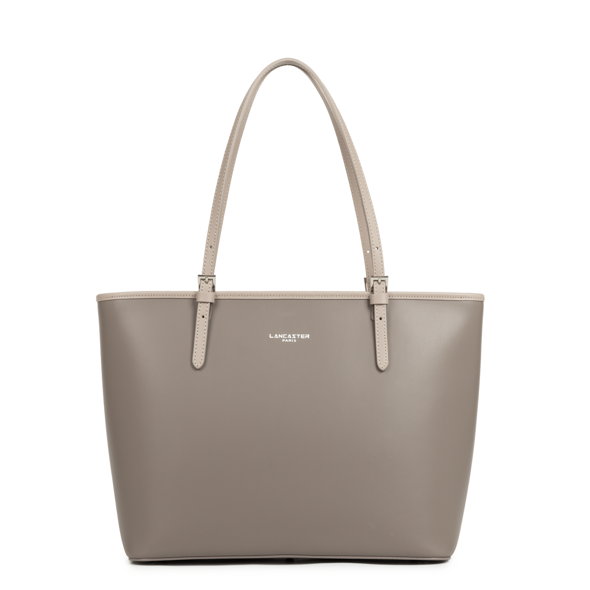 grand sac cabas épaule - smooth #couleur_taupe-galet