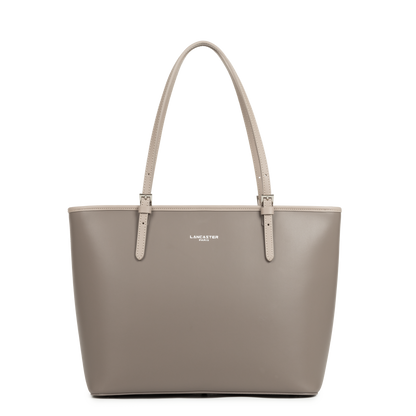 grand sac cabas épaule - smooth #couleur_taupe-galet