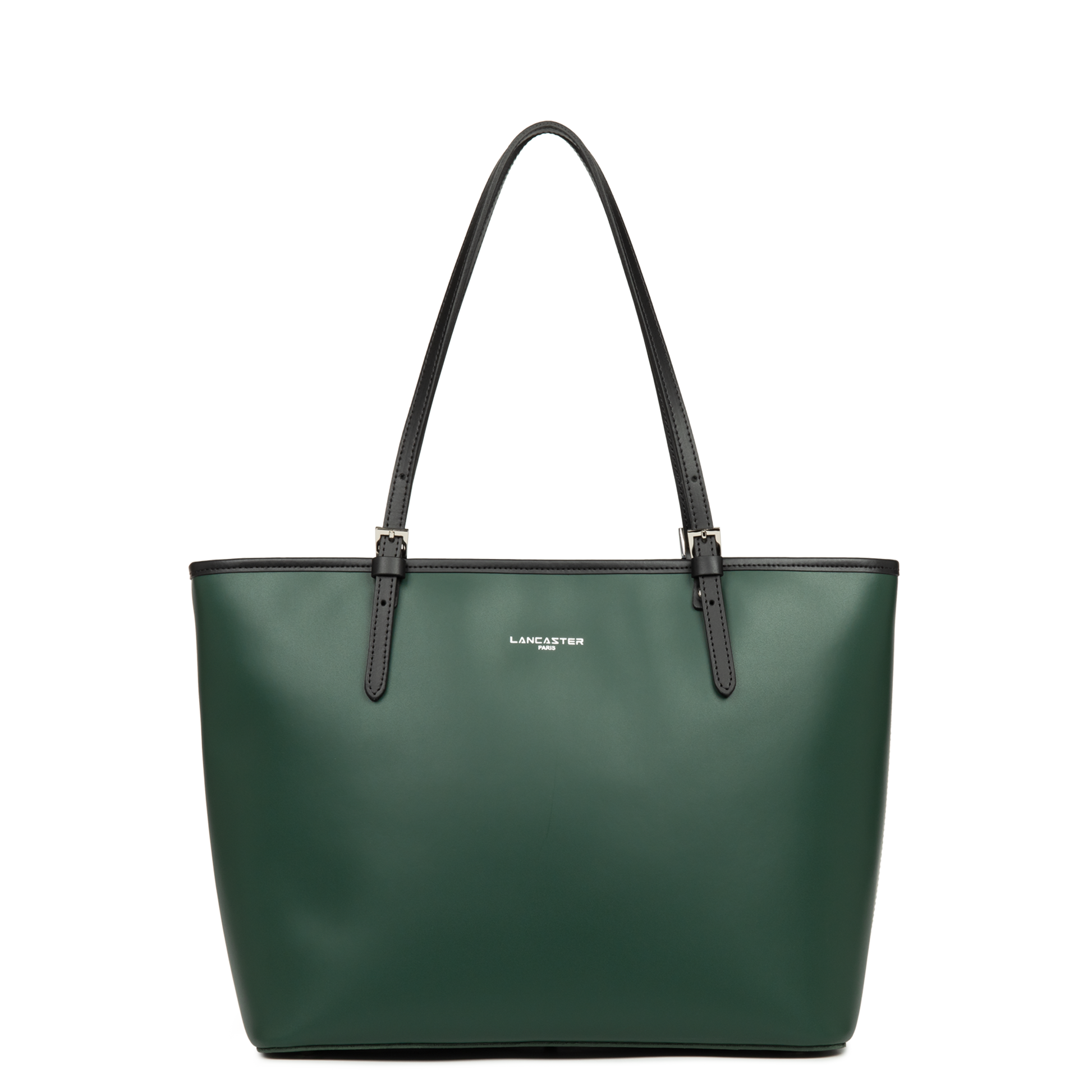 grand sac cabas épaule - smooth #couleur_vert-fonc-noir