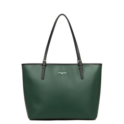 grand sac cabas épaule - smooth #couleur_vert-fonc-noir