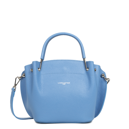 sac à main - foulonné double #couleur_bleu-santorin-in-argent