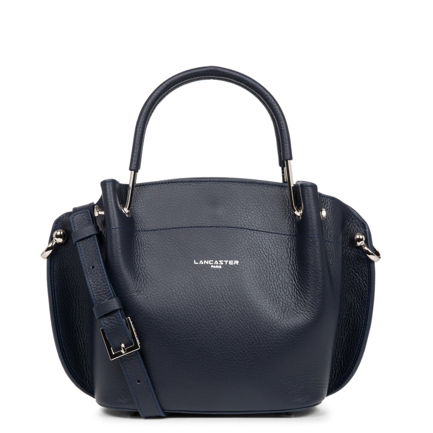 sac à main - foulonné double #couleur_bleu-fonc-in-argent