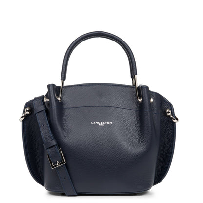 sac à main - foulonné double #couleur_bleu-fonc-in-argent