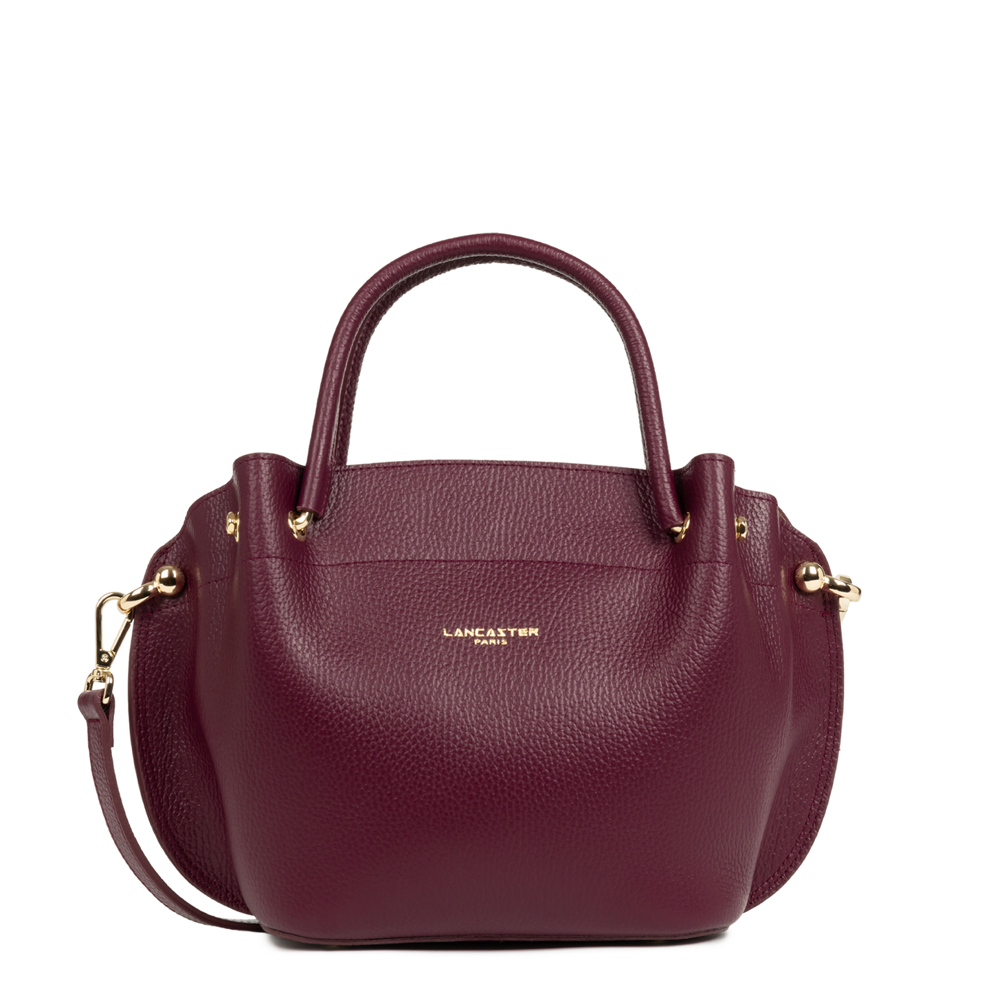 sac à main - foulonné double #couleur_bordeaux-in-or-ple