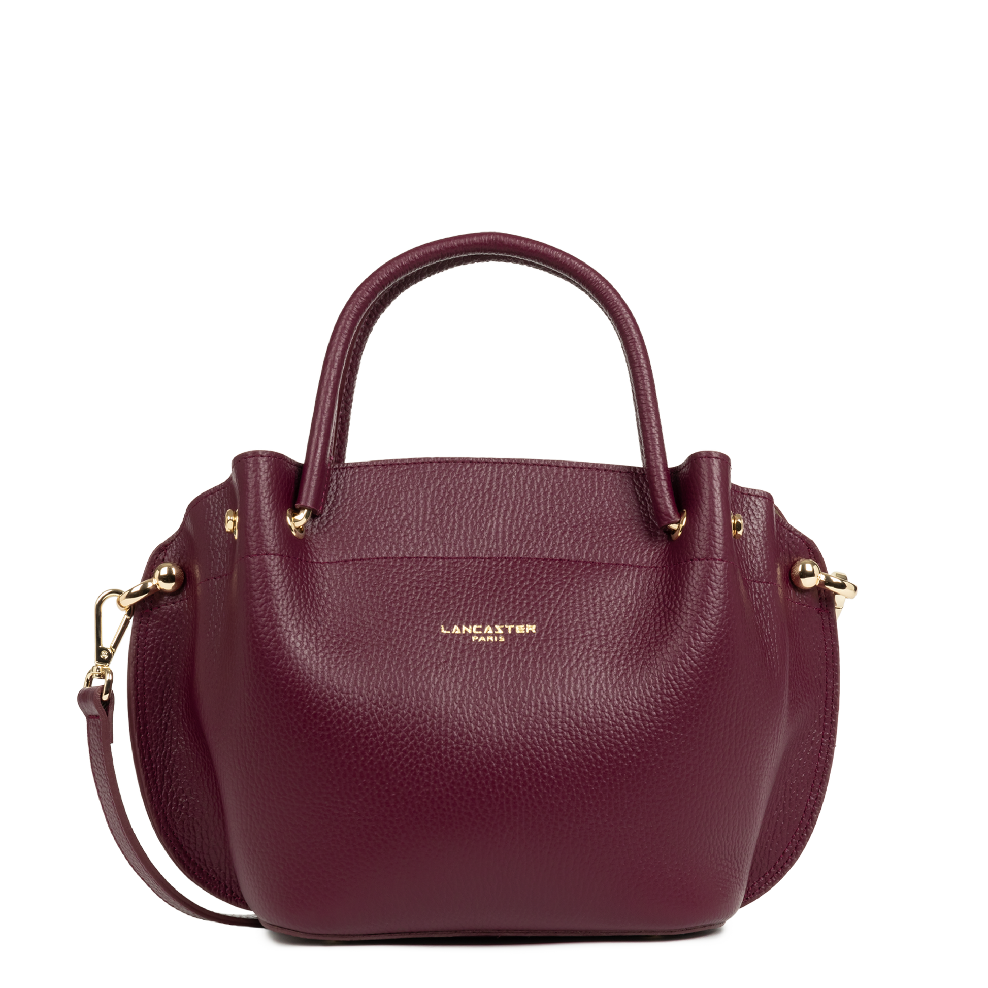 sac à main - foulonné double #couleur_bordeaux-in-or-ple