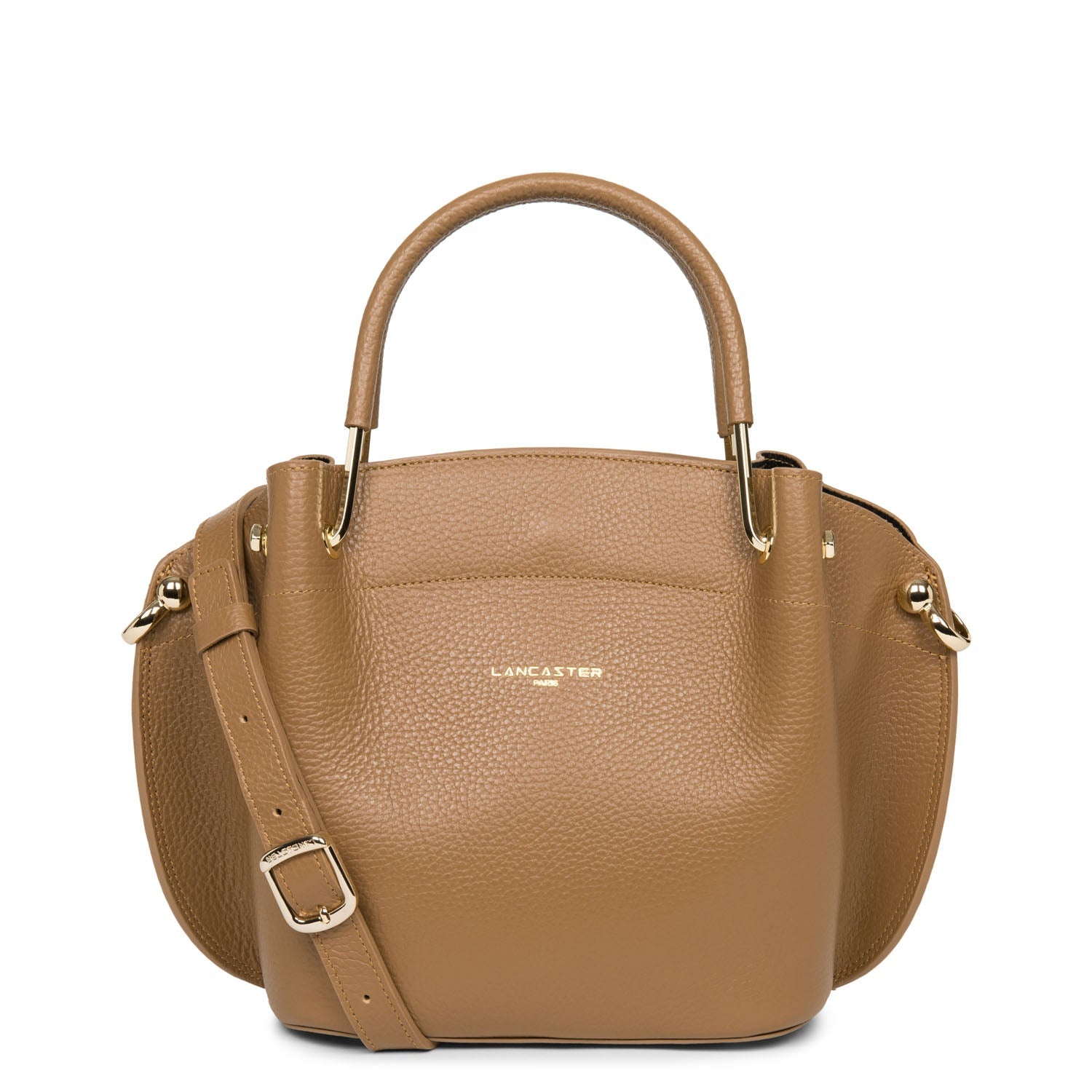 sac à main - foulonné double #couleur_camel-in-noir