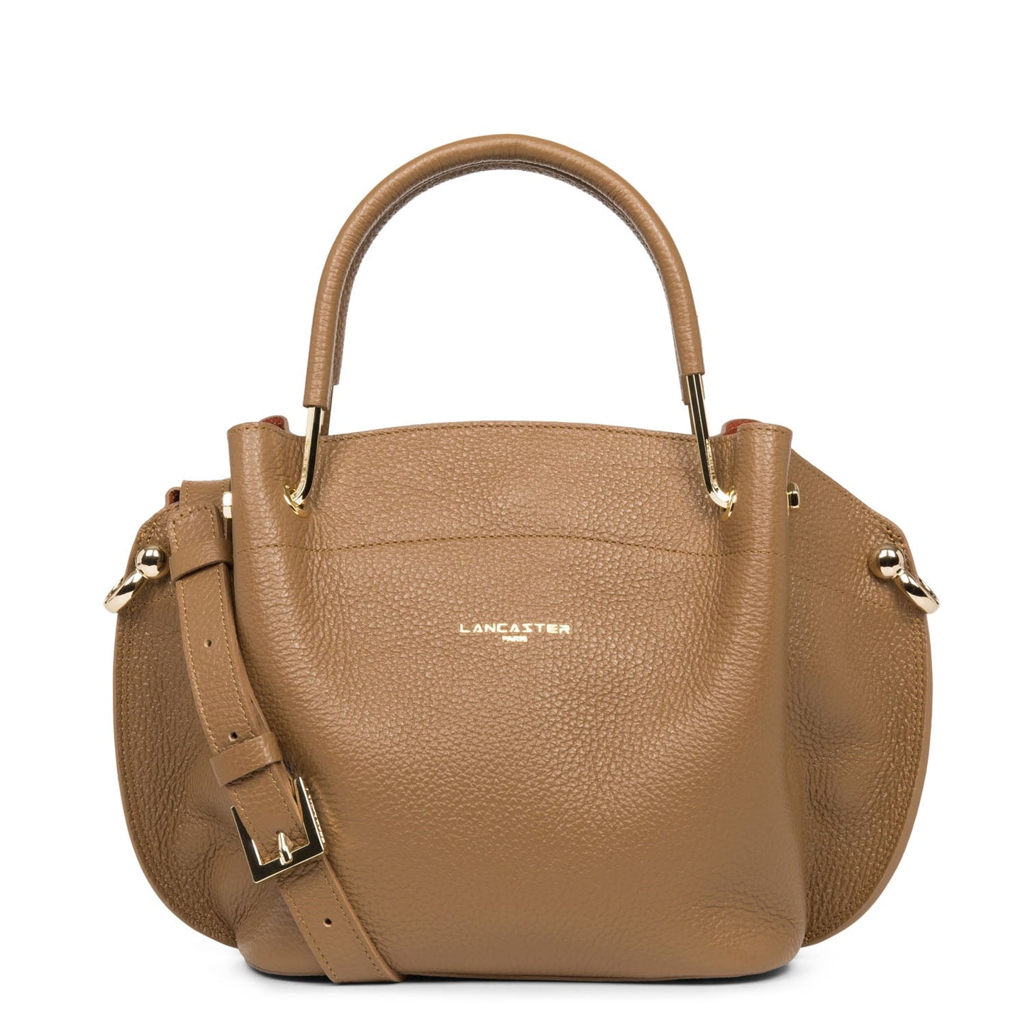 sac à main - foulonné double #couleur_camel-in-potiron