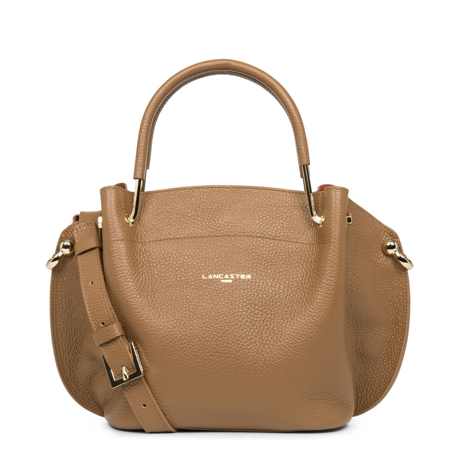 sac à main - foulonné double #couleur_camel-in-potiron