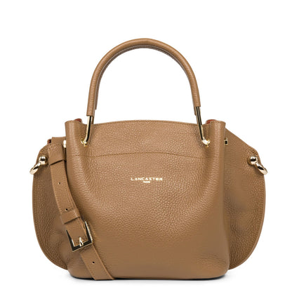 sac à main - foulonné double #couleur_camel-in-potiron