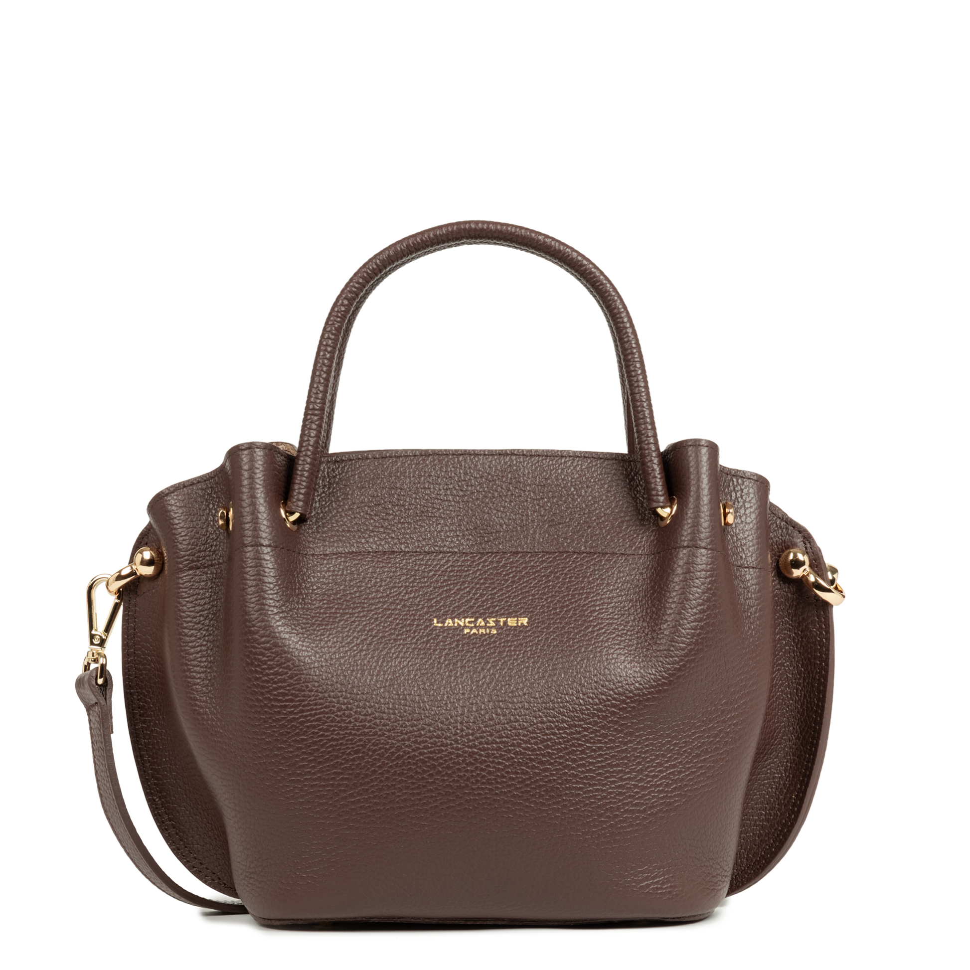 sac à main - foulonné double #couleur_marron-in-or-ple