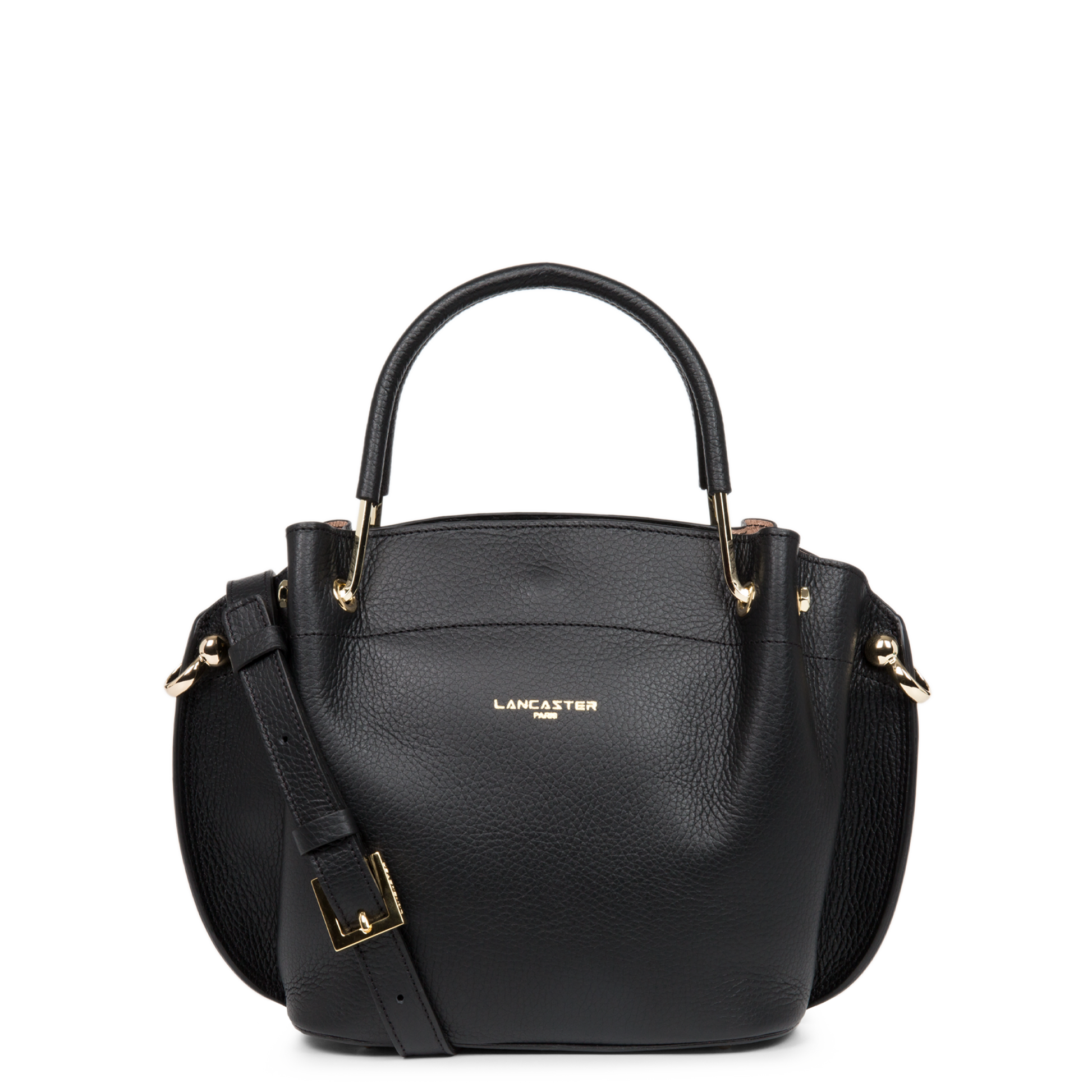 sac à main - foulonné double #couleur_noir-in-nude