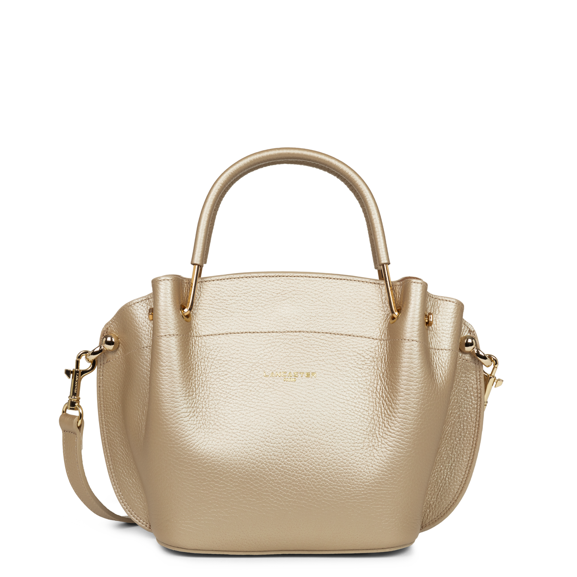 sac à main - foulonné double #couleur_or-ple-in-nude
