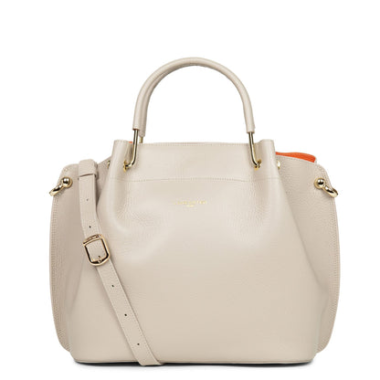 grand sac à main - foulonné double #couleur_beige-in-orange