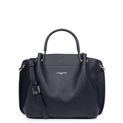 grand sac à main - foulonné double #couleur_bleu-fonc-in-argent