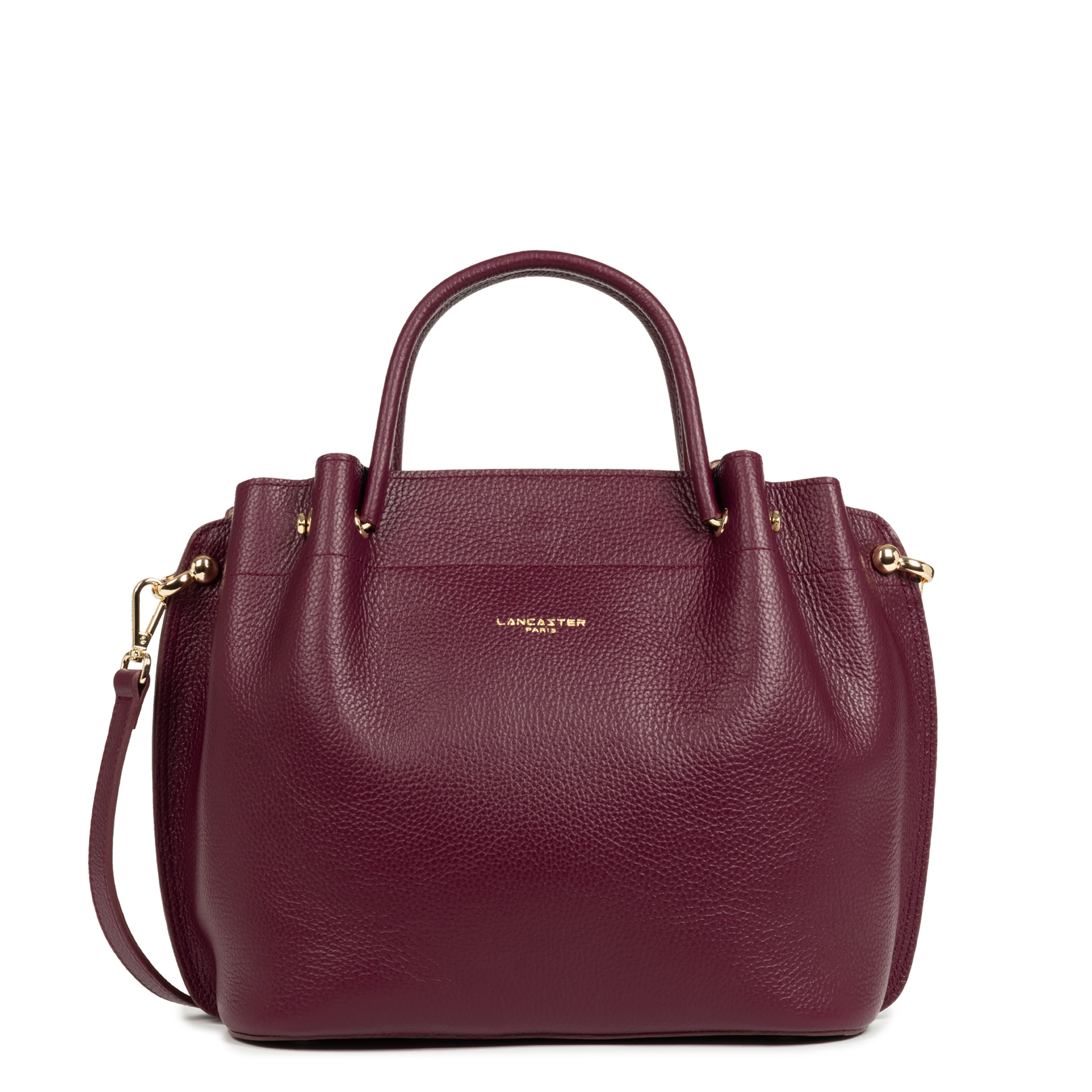 grand sac à main - foulonné double #couleur_bordeaux-in-or-ple