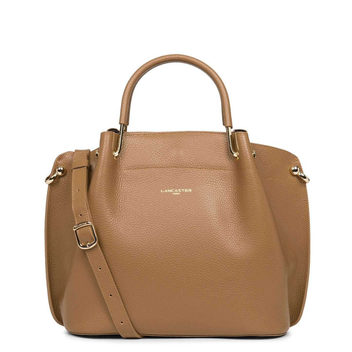 grand sac à main - foulonné double #couleur_camel-in-noir