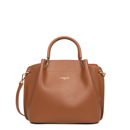 grand sac à main - foulonné double #couleur_camel-in-orange
