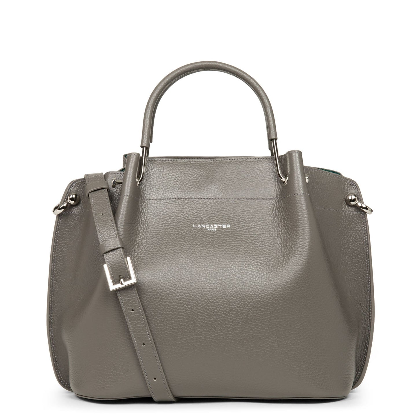 grand sac à main - foulonné double #couleur_gris-in-vert-paon