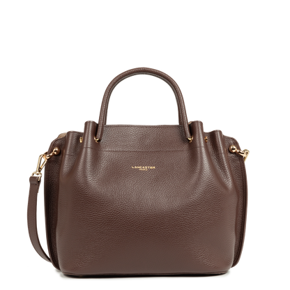 grand sac à main - foulonné double #couleur_marron-in-or-ple