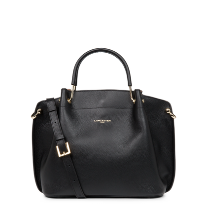grand sac à main - foulonné double #couleur_noir-in-nude