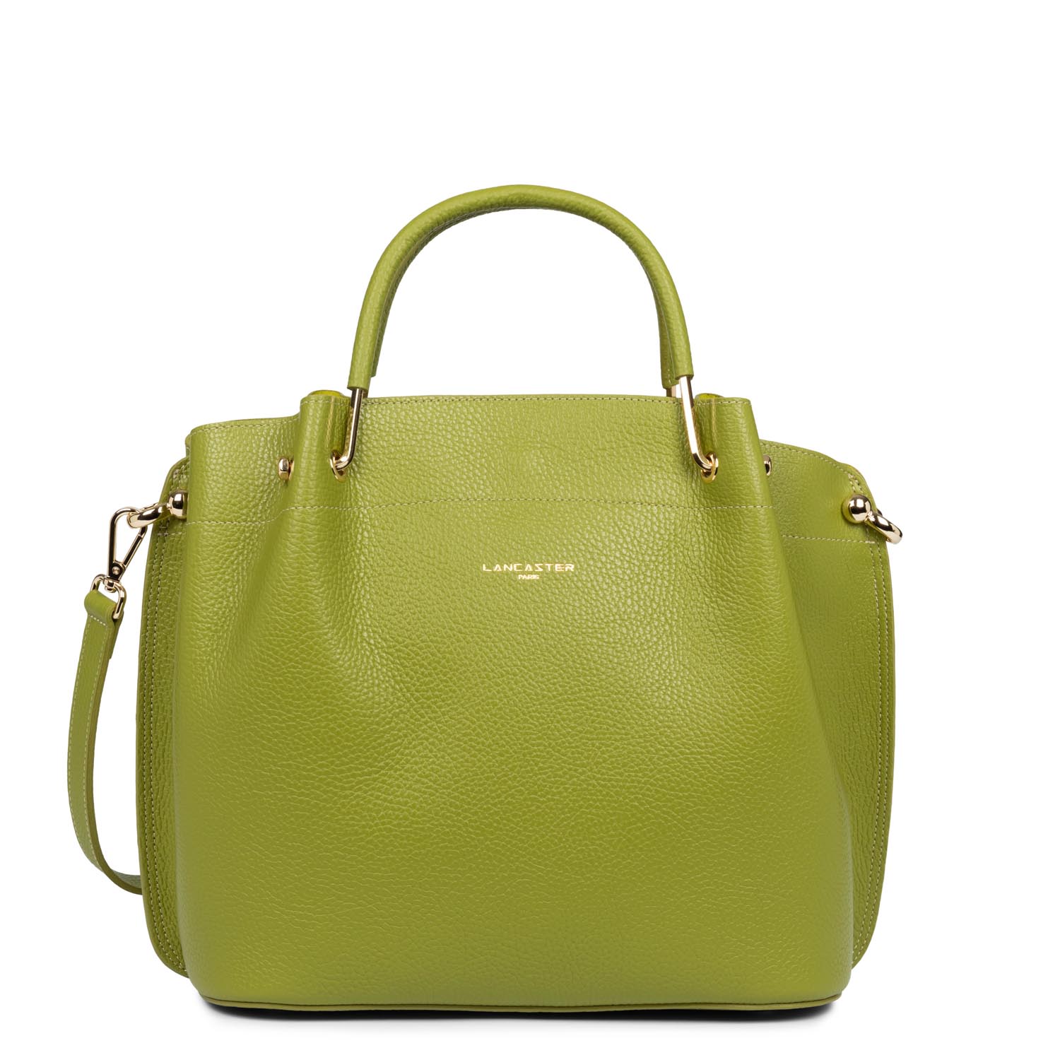 grand sac à main - foulonné double #couleur_olive-in-cleri