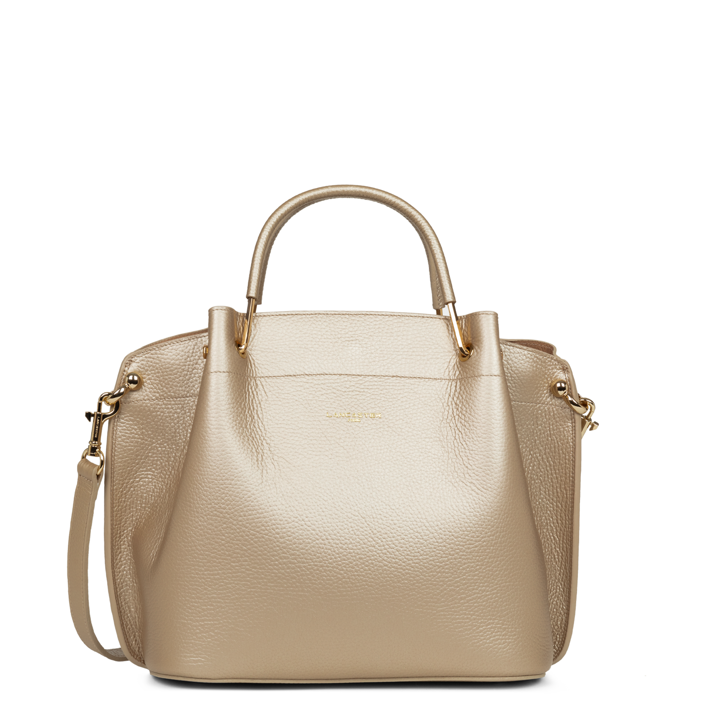 grand sac à main - foulonné double #couleur_or-ple-in-nude