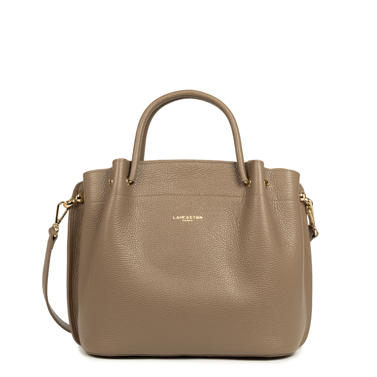 grand sac à main - foulonné double #couleur_taupe-in-or