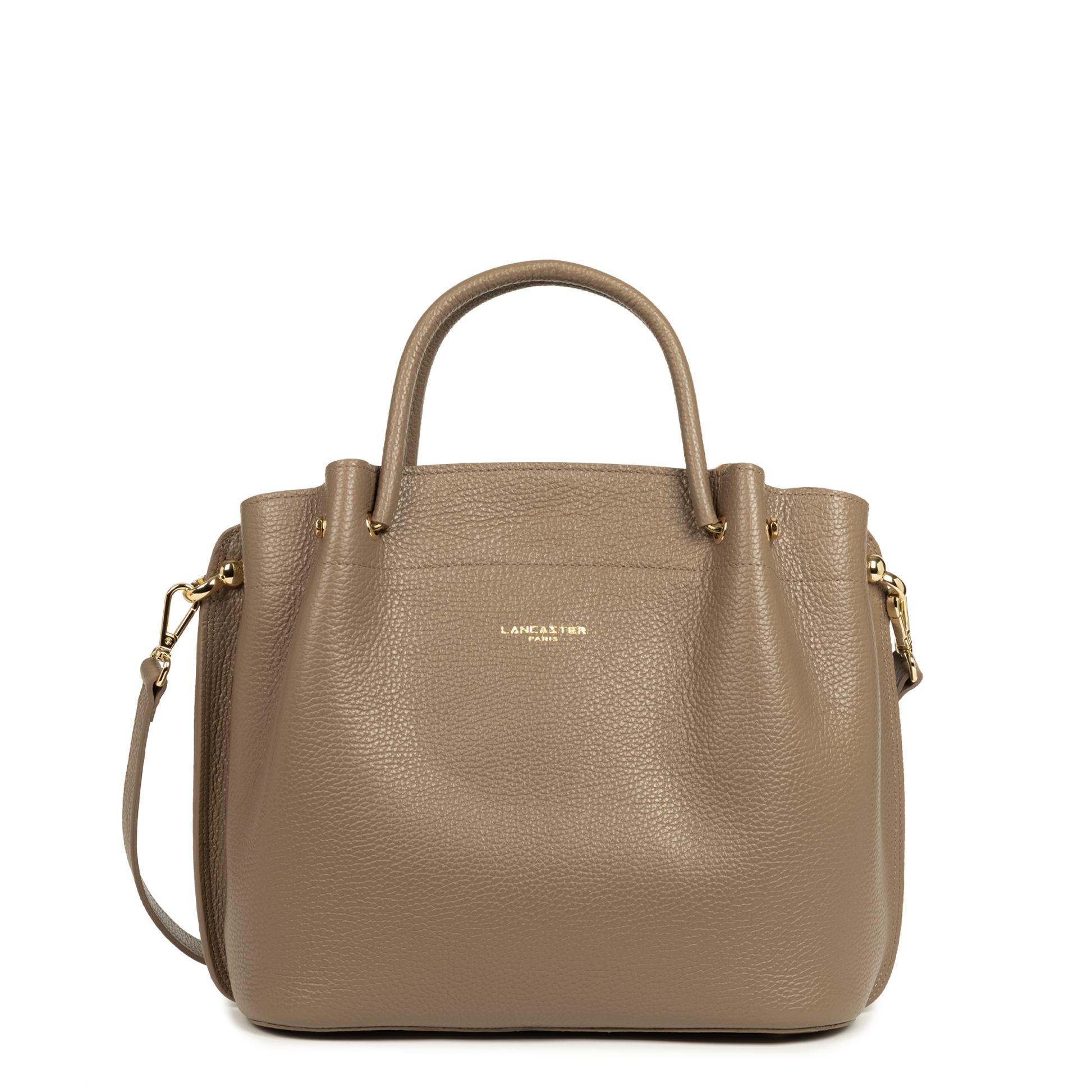 grand sac à main - foulonné double #couleur_taupe-in-or