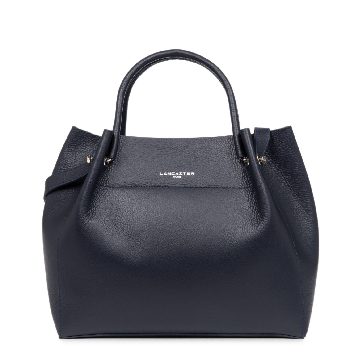 sac cabas épaule - foulonné double #couleur_bleu-fonc-in-argent