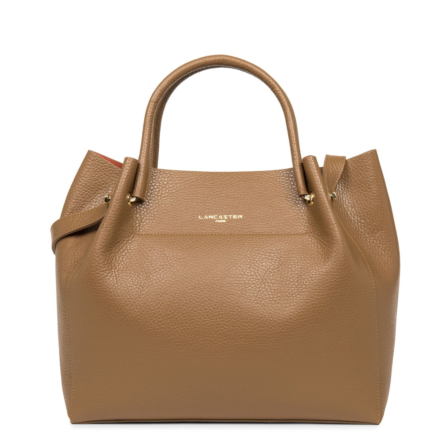 sac cabas épaule - foulonné double #couleur_camel-in-potiron