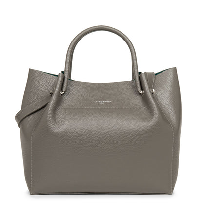 sac cabas épaule - foulonné double #couleur_gris-in-vert-paon