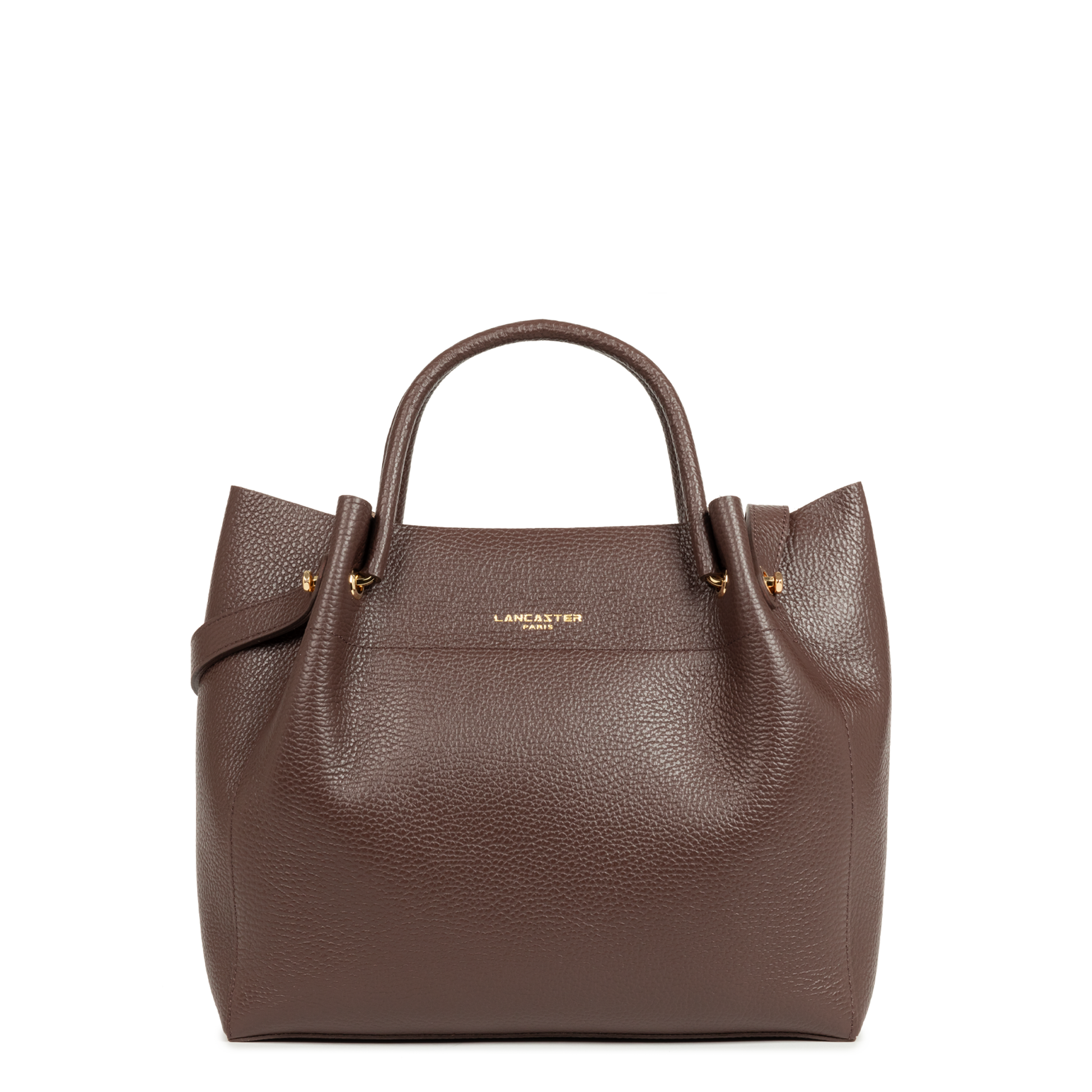 grand sac cabas épaule - foulonné double louisa #couleur_marron-in-or-ple
