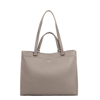 très grand sac cabas épaule - foulonné double daily #couleur_galet-in-or